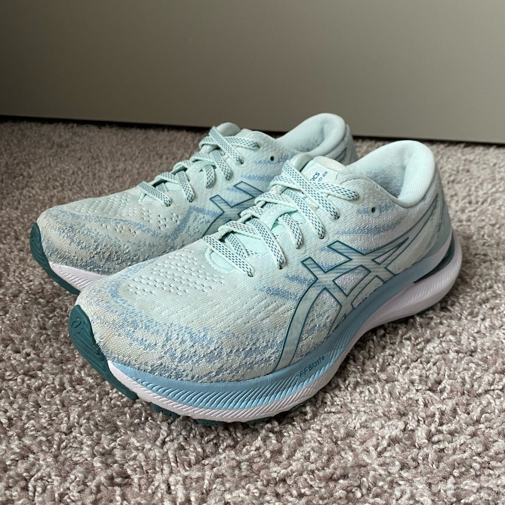 ASICS GEL-KAYANO 29 Running Shoes in Aqua/Soothing Sea/Misty Pine | Size 6.5